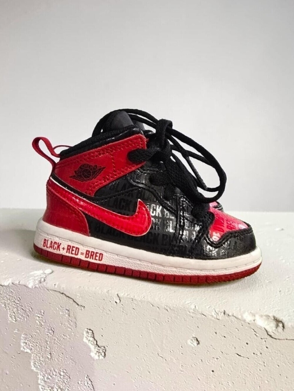 Jordan | 1 Mid SS TD 'Black+Red=BRED' Toddler Sneakers